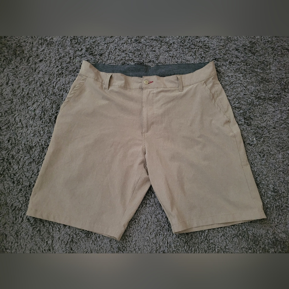 Burnside Mens Shorts Size 38 Flat Front Tan Pockets Casual